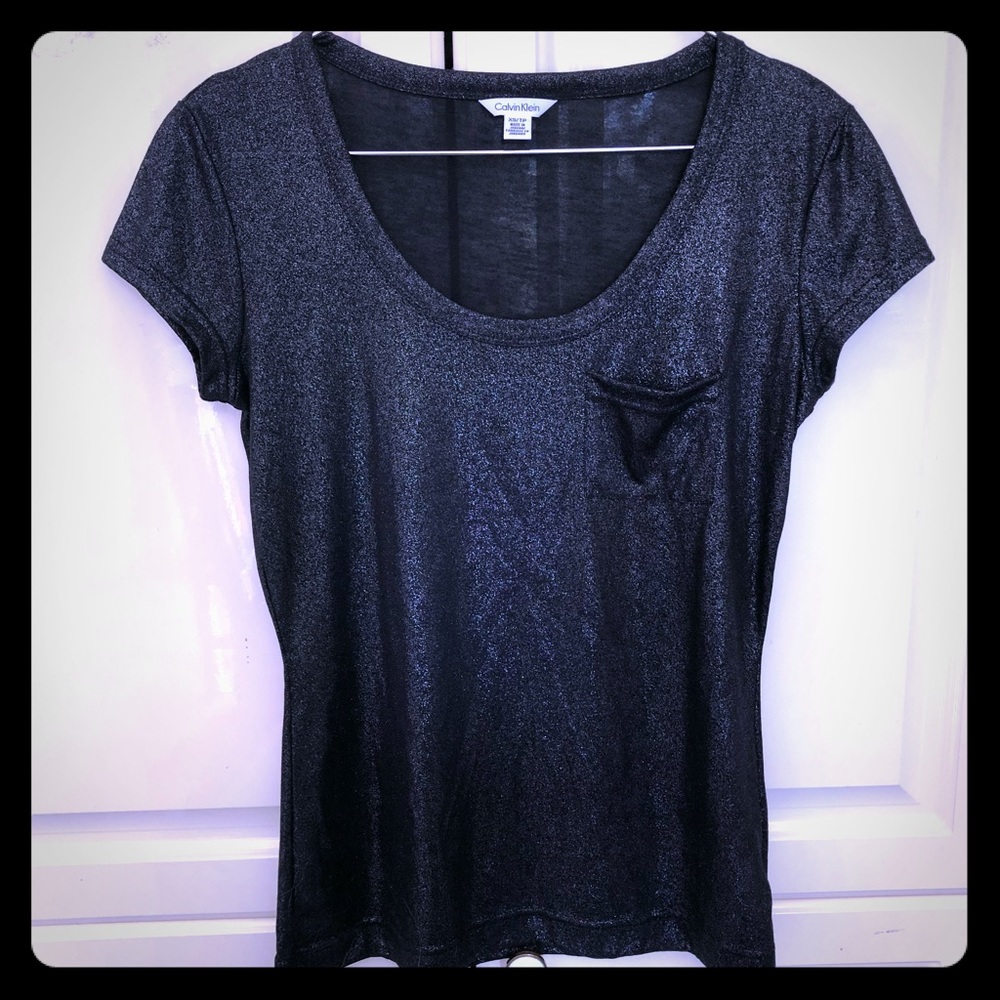 Calvin Klein Black Sparkling Top - Size XS
